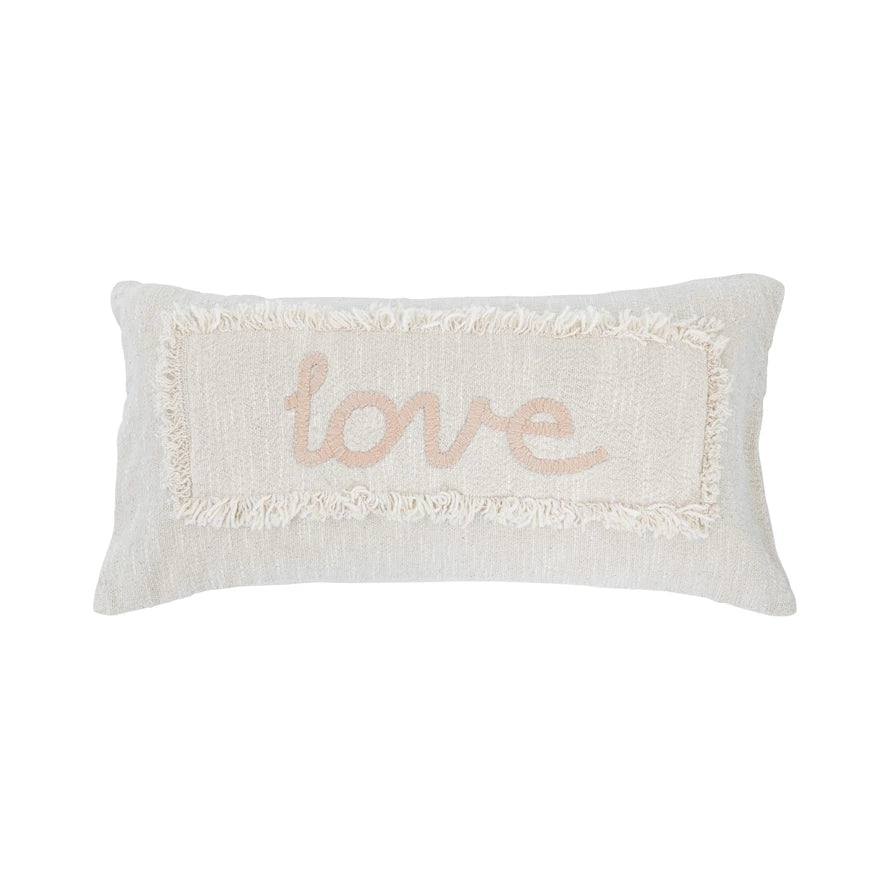 Embroidered Love Pillow