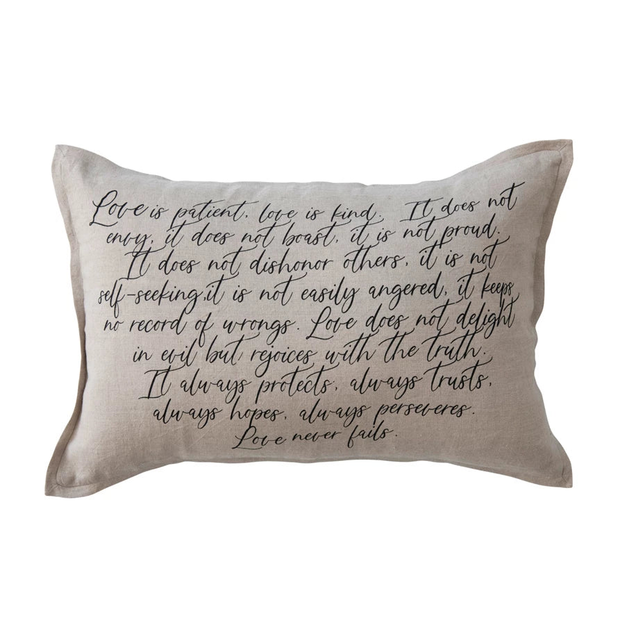 Love Is Linen Printed Lumbar Pillow