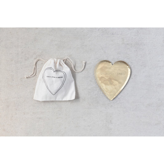 Hammered Brass Heart Dish