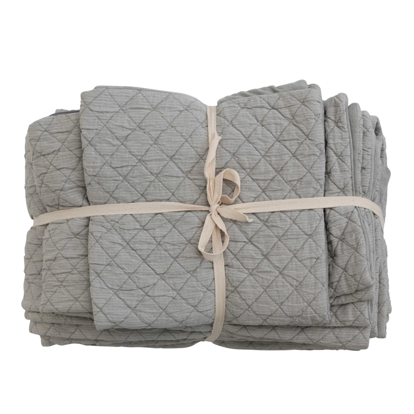 Queen Woven Cotton Quilted Jacquard Bedding Set