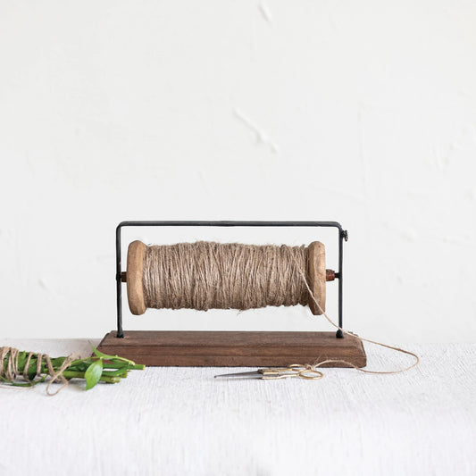 Reclaimed Wood & Metal Spool Stand
