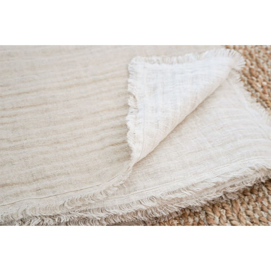 Crinkled Double Weave Linen Throw