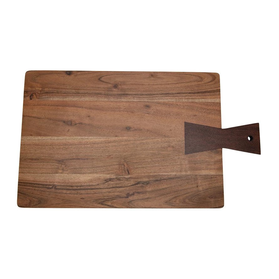 Acacia Wood Cutting Board with Black Handle