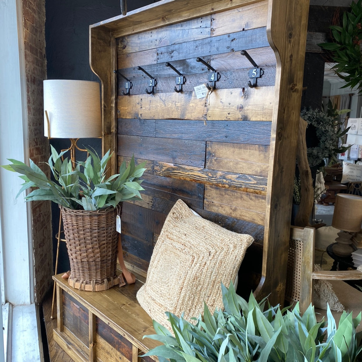 Rustic Hall Tree with Bench