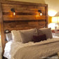 Rustic Lighted Headboard with Cage Lights