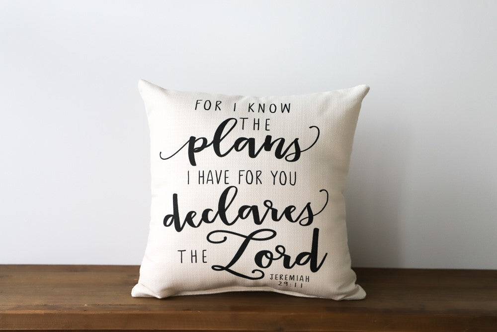 For I Know the Plans Script Pillow