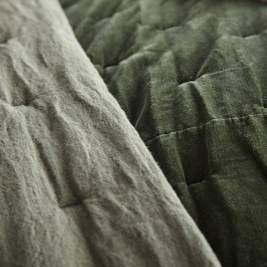 Kale Linen & Velvet Quilt