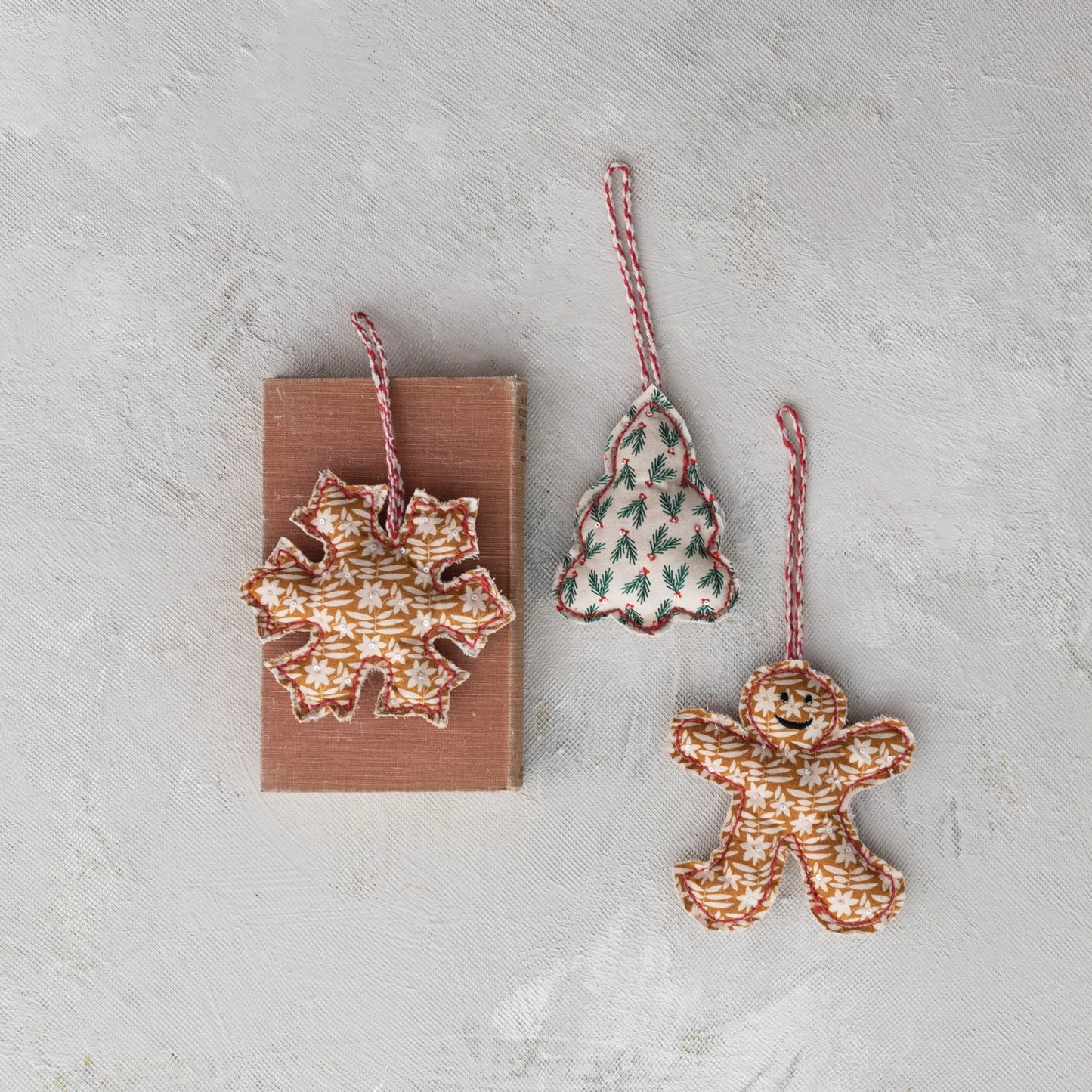 Printed Cotton Holiday Shaped Ornament