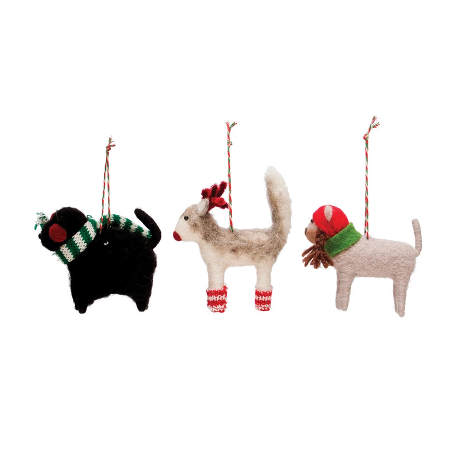 Wool Felt Dog Ornaments